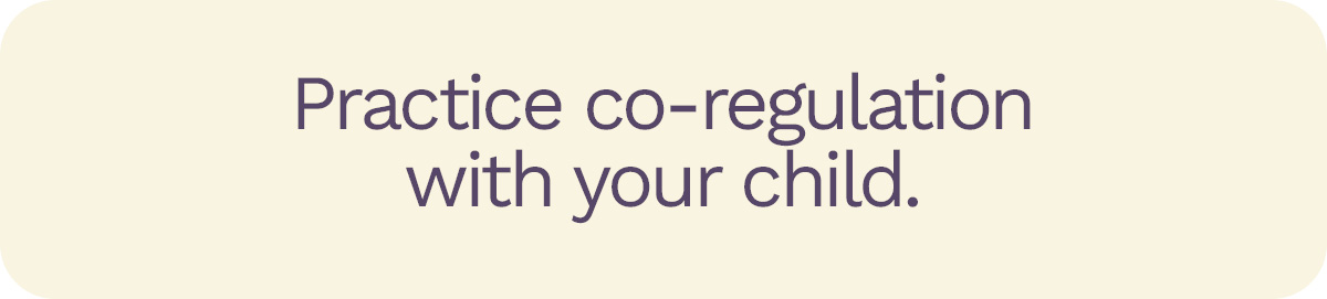 Practice co-regulation with your child.