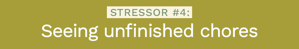 Stressor # 4: Seeing unfinished chores