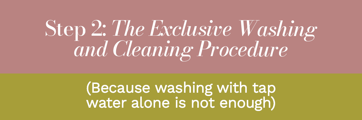 Step 2: The Exclusive Washing and Cleaning Procedure (Because washing with tap water alone is not enough)