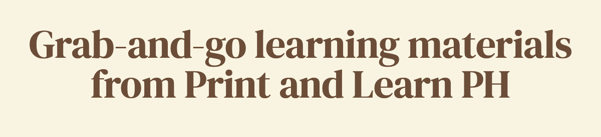 Grab-and-go learning materials from Print and Learn PH