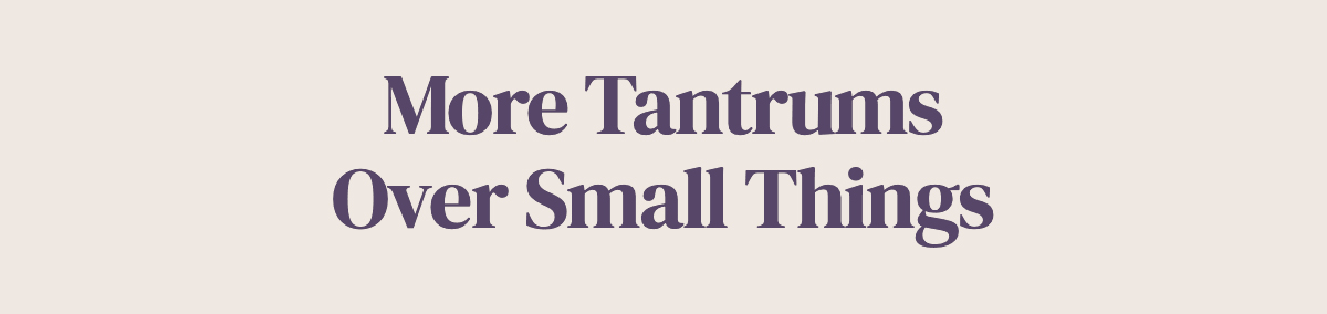 <strong>More Tantrums Over Small Things</strong>