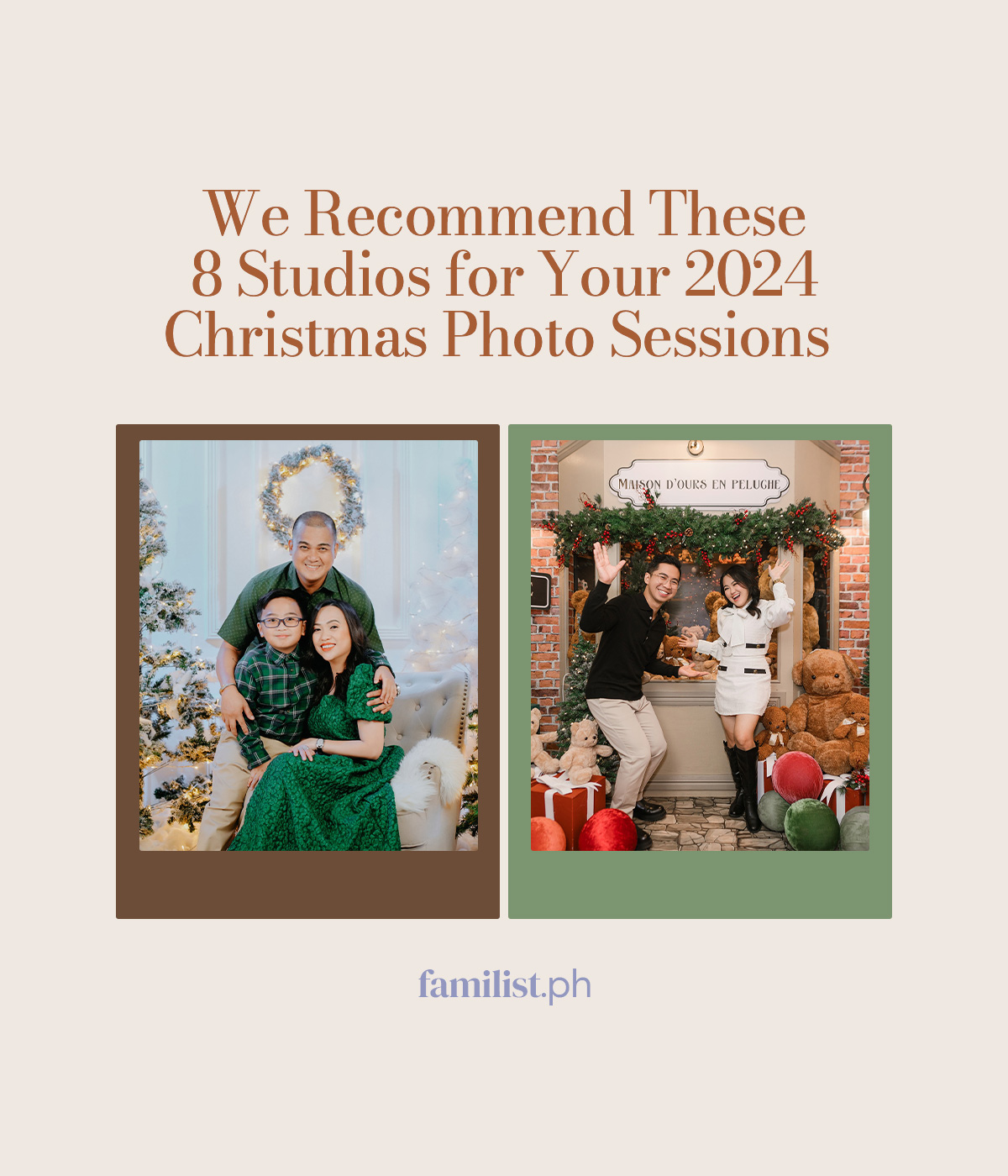 We Recommend These 8 Studios for Your 2024 Christmas Photo Sessions