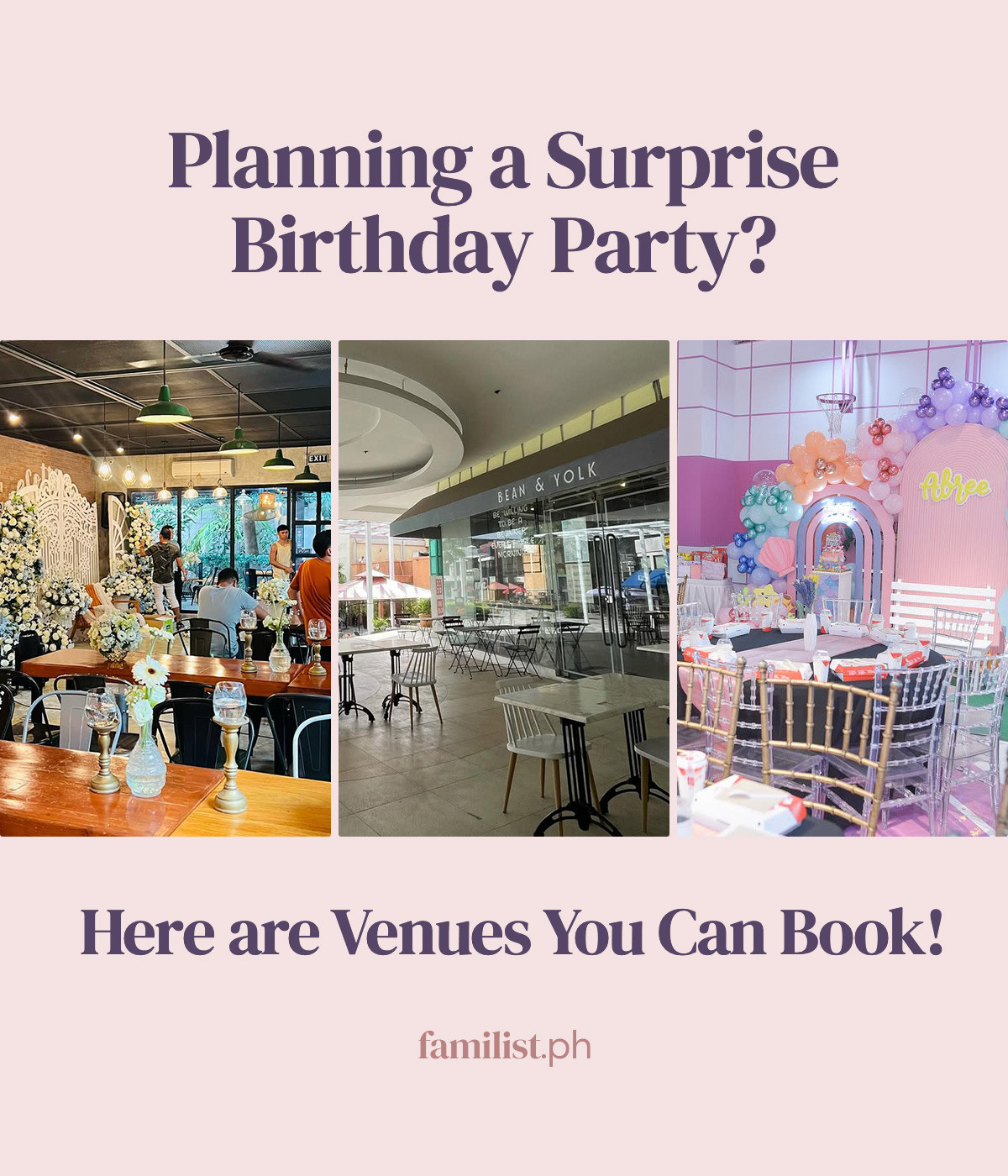 Planning a Surprise Birthday Party? Here are Venues You Can Book!